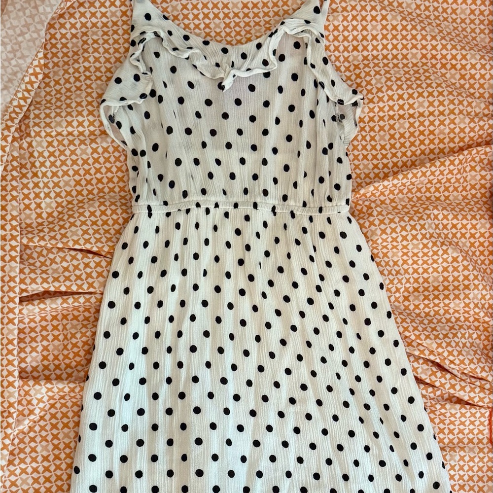 Kids Aqua White Polka Dot Dress
